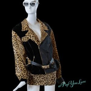 VTG Rare Leopard Delah Mckay Moto Jacket